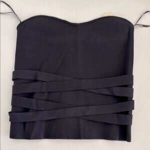 NWT Forever21 Black Strapless Top Size S